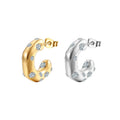 New Stainless Steel Crystal Inlaid Jewelry Non Tarnish Stainless Steel Earrings