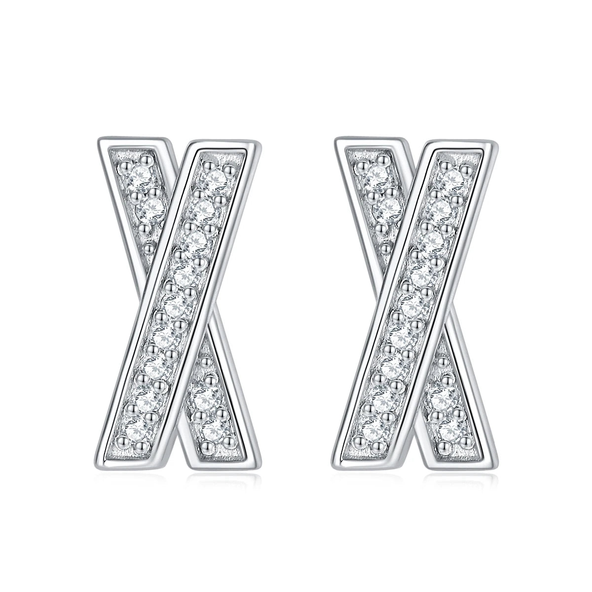 Elegant Rhodium Plated 925 Silver Jewelry Set Custom CZ Diamond Earrings for Wedding Anniversary