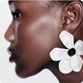 ZAA Exaggerated Creative Resin Large Flower Earrings for Woman Party