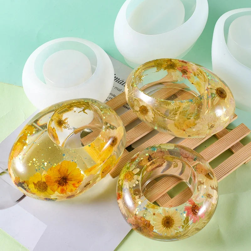 B-5525 Handmade Ellipse Cement Gypsum Silicone Mold Meaty Potted Plants Candle Holder Flower Pot Crystal Glue Epoxy Resin Mould
