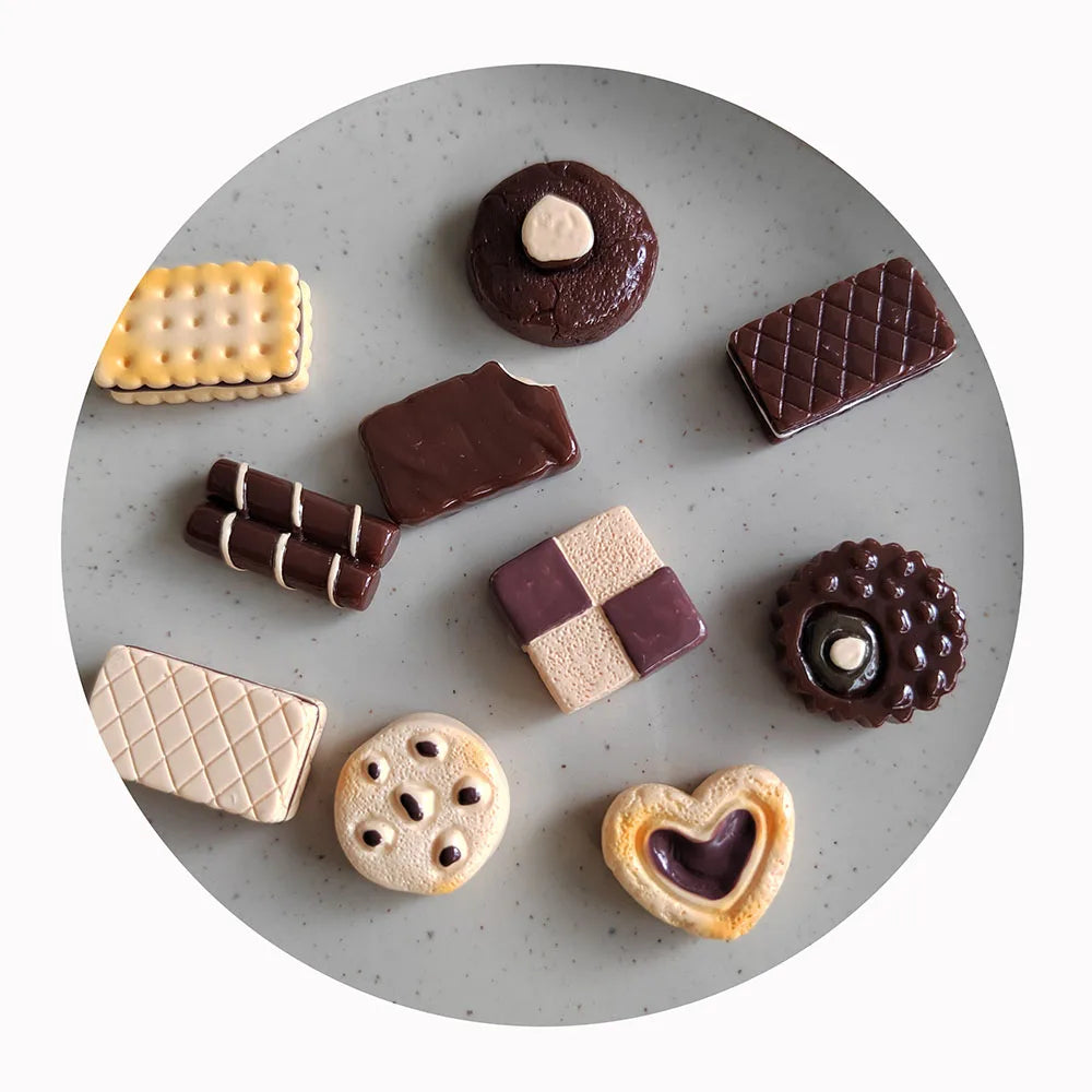 100PCS Mixed Resin Chocolate Biscuit Flat Back Cookie Cabochons Mini Food Scrapbooking DIY Jewelry Making Phone Case Accessories
