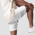 Hot Selling Gym Training Fitness Shorts Custom logo Quick Dry Sports Workout Running 2 in 1 Shorts for Men