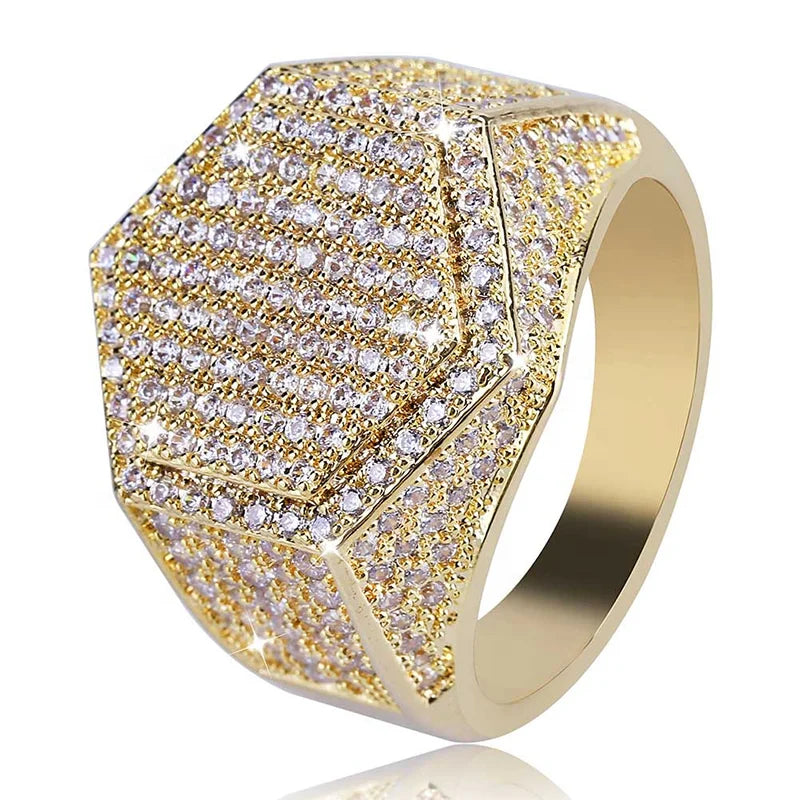 Latest Gemstone 18K Gold Plated Fine Fashion Jewelry Women Handmade Mens Rings