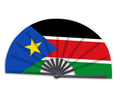 New Product Customized National Country Flag South Sudan Folding Bamboo Hand Held Fan