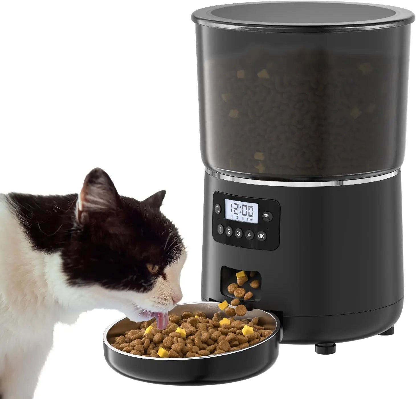 4L Automatic Cat Feeder Timed Food Dispenser for Cat Pet Smart Feeder Patented Anti-Cockroach Design Easy Clean