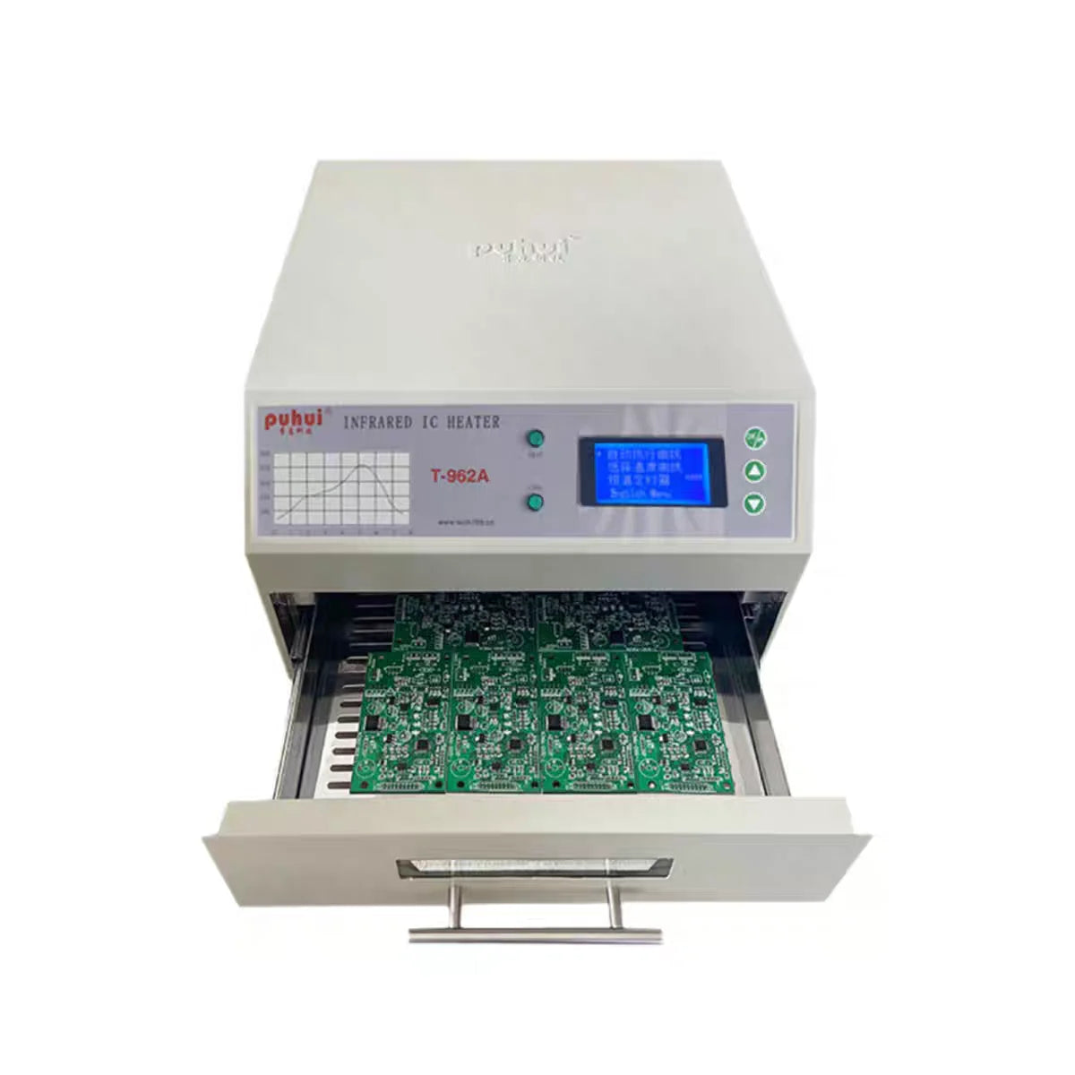 PCB LED Bga Soldering Oven Puhui T-962A Desktop Infrared Reflow Oven IR IC Heater 1500w Quick Heat Furnace