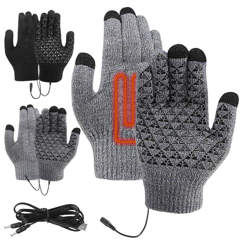 Hand Warmer Charging Treasure Heating Touch Screen Plush Warm Gloves Large Size Temperature Control USB Heating Glove Hand Care