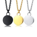 Anti Tarnish Stainless Steel Blank Round Disc Lock Photo Box Can Open High Polished Pendant Necklace