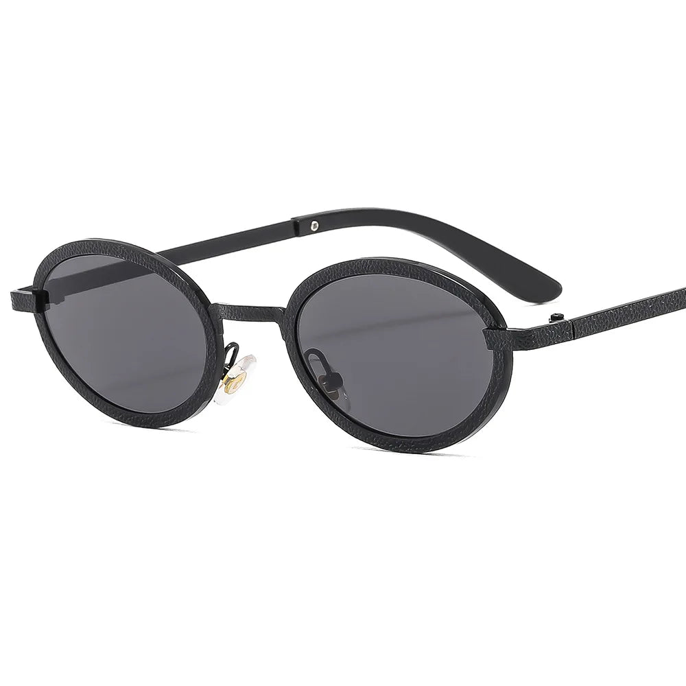 2024 New Arrival Men Vintage Metal Punk Sunglasses Custom logo Luxury Retro Small Oval Sunglasses