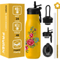 New Design Custom Powder Coated Stainless Steel Water Bottle Vacuum Insulated Gym Sport Water Bottle with Straw Lid Handle Rope