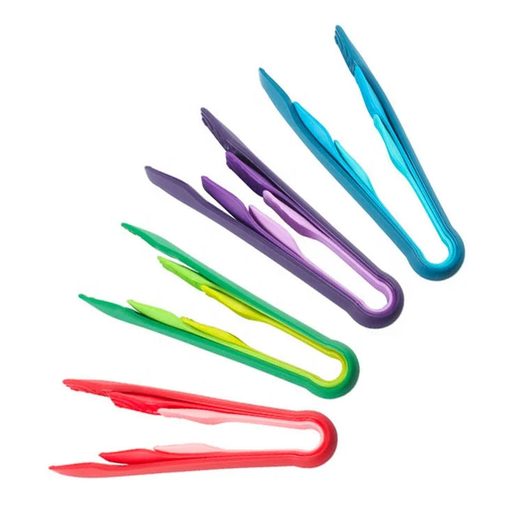 3pcs Set Plastic Multifunctional Food Tongs Eco-Friendly Cooking Serving Tongs for Home Kitchen & Grilling Western Design
