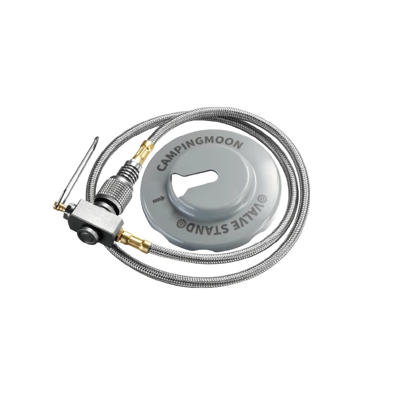 Campingmoon Gas tank Pipe Outdoor Aluminum Alloy Butane Gas Adapter Extention Gas Stove Hose with Valve