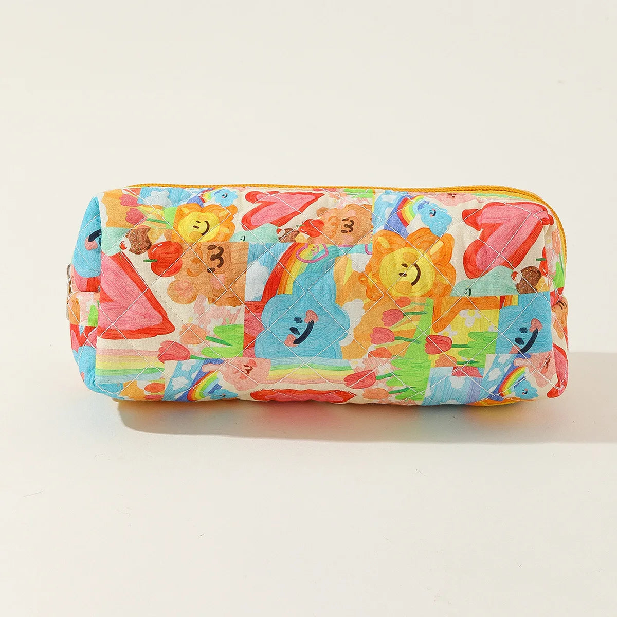 Women Fashionable Cosmetic Bag Ins Print Large Capacity Makeup Bag Zipper Closure Portable Travel Storage Pencil Case Bag
