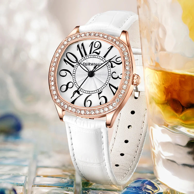 2022 Hot Selling Leather Strap Movt Quartz Watch Stainless Steel Pin Buckle Watches for Ladies Fashion Women Quartz Wristwatch