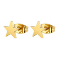 Fashion 18K Gold Silver Rose Plated Women Charm Pentagram Five-Pointed Star Stainless Steel Stud Earring Jewelry