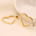 Wholesale Custom Logo Martha 18K Gold Plated Stainless Steel Big Heart Shape Hoop Earrings