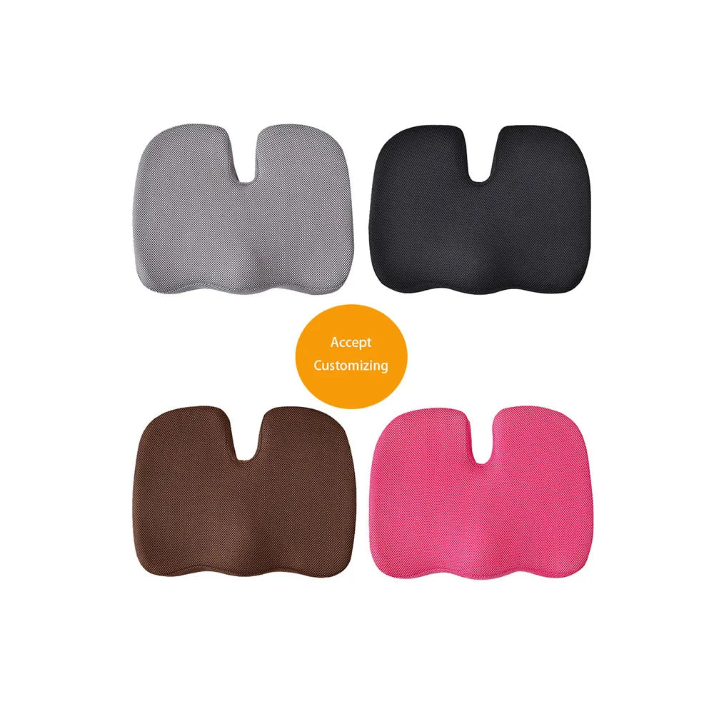Comfortable U-Shape Coccyx Seat Cushion Luxury Polyester Velvet Fabric Removable Washable Memory Foam for Posture Support