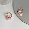 Sweet and Fresh Candy-colored Rice Beads Stainless Steel Earrings High-end Simple and Versatile Ins Style Earrings