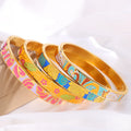 Painted Titanium Steel Enamel Bracelet 18K Gold Fashion Ladies Stainless Steel Personality Bracelet Wholesale MegaBDM