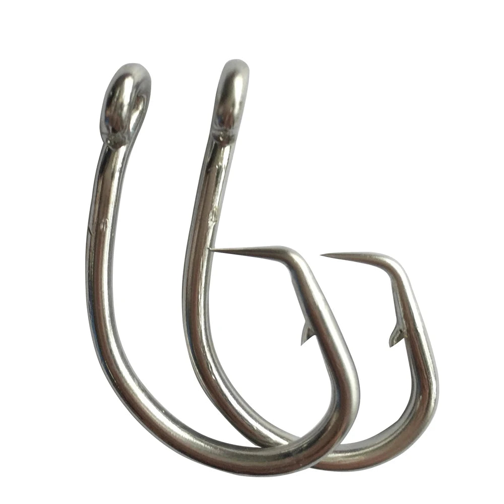 Wholesale Packet of 100 Ringed Tinned Offset Tuna Circle Hook for Tuna Longline Fishing