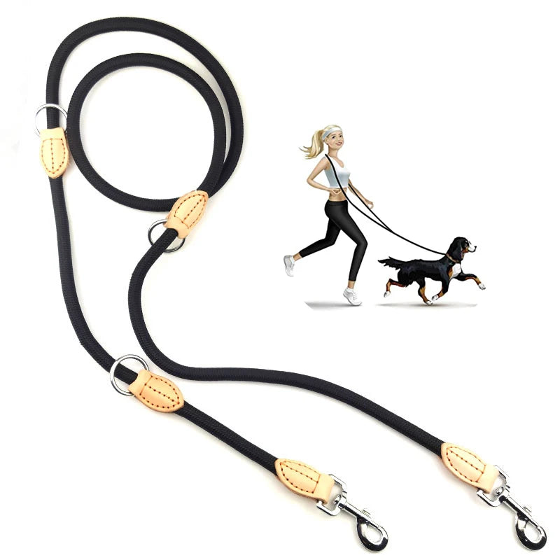 Rope Dog Leash Multi-function Pet Leash With Two Hooks Dog Leashes