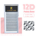 Promade Handmade Super Soft 12D Fans False Eyelashes 5D/3D/20D 10mm/15mm/18mm Lengths C/D Curl Short Stem Korean PBT Fibers