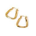 Vintage 18K Stainless Steel French Minimalist Thick Triangle Geometric Irregular U-Shaped Hoop Earrings for Women Earrings
