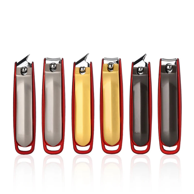 Professional ABS Rubber Plastic Anti-Splash Zinc Alloy Fingernail Toenail Clipper Cutters Straight Beauty Tool for Nails Cutting