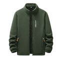 Men Winter Warm Fleece Jacket Solid Color Full Zipper Super Soft Microfiber Polar Fleece Jacket for Hiking Camping