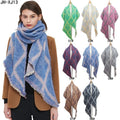 Landfond Accessory 2023 New Style Winter Scarf Fall Plaid Scarf Knit Oversized Large Triangle Scarf for Women Warm Shawl Wrap