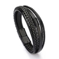 Cowhide Rope Braided Mens Leather Bracelet With Buckle Alloy Magnetic Buckle Bracelet