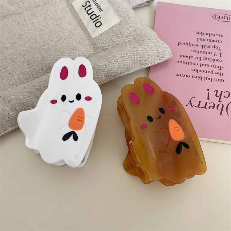 2024 Cute Sweet Animals Rabbit Cartoon Design New Hair Accessories Cellulose Acetate Hair Claw Wholesale