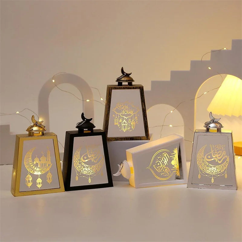 Ramadan Kareem Led Lantern Light Eid Mubarak Ornaments Decoration for Home Islamic Muslim Party Supplies Eid Al-Fitr Gift