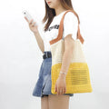 2023 Vintage Fashion Crochet Knitted Lady Handbag Two Straps Open Closure Mesh Beach Hobo Casual Shoulder Tote Portable Spring
