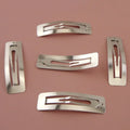 6cm 2.35 Inch Rectangle Plain Metal Snap Hair Clips Girls' Side Hairpins for DIY Hair Accessories