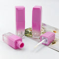 Portable 0.17oz Mini Gradient Pink Lip Gloss Tube Travel Size Lipstick Container with Wand