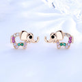 Bulk Lobe Piercing Jewelry Cute Small Tiny Zoo Collection Elephant  Friction Push Back Ear Stud Earrings for Girls Kids Women