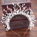 Wholesale Banquet Hair Accessories Bridal Jewelry Pearl Rhinestone Headband Crown Handmade Headwear Wedding Dress Accessories