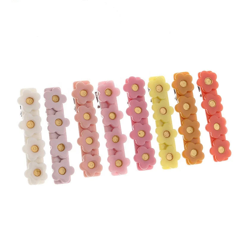 MIO Red Korean Small Flower Hairpin Girl Side Clip Accessories Duckbill Clip Flower Clip