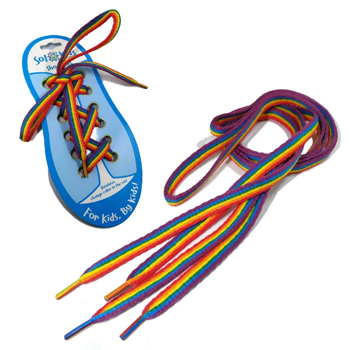 Cheap Flat Casual rainbow Colorful Shoelace Shoe Lace MegaBDM