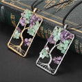 Handmade Rectangle Winding Tree of Life Pendant Necklace Amethyst+Green Aventurine Stones Chakra Jewelry for Women and Men