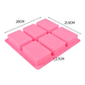 6 Cavity Rectangle Silicone Soap Molds with Pattern Kitchen Baking Silicone DIY Handmade Soap Mold