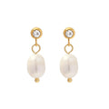 SC Hot Selling Elegant Stainless Steel Earrings Delicate Zirconia Diamond Earrings Tender Pearl Earrings for Women Teen Girls