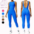 Custom Logo Sleeveless Hollow Butt Lifting One-piece Yoga Pants Women U Shape Women Jumpsuit