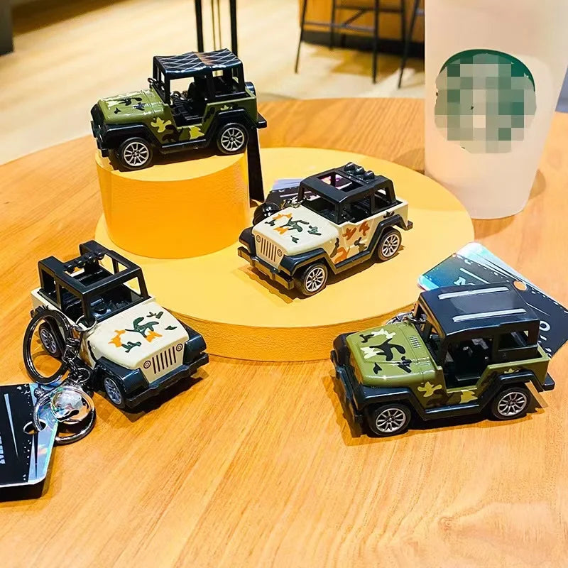 Cartoon Camouflage jeep Key Chain Schoolbag Pendant Advanced Sense Boys' Creative Fashion Small Gifts Wholesale