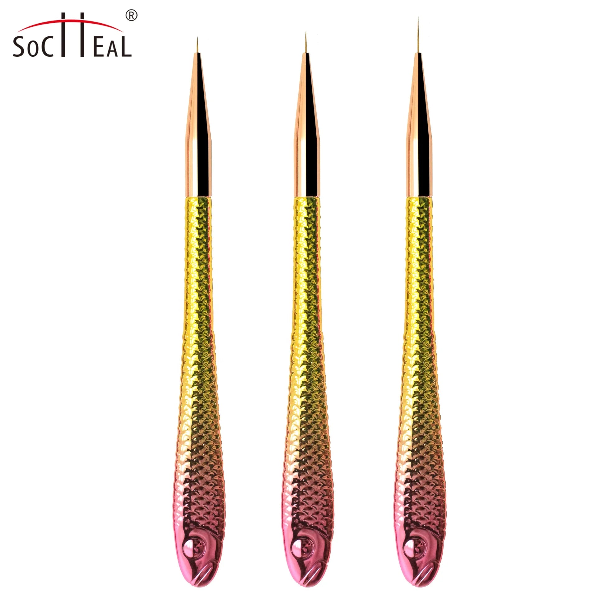 Professional Luxury Stripping Brush Nail Art Nail Drawing Brush 5mm 7mm 9mm Nail Brush Set for Professional Use or Home Diy