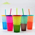 2026 New Product Customized 10 Stock Colors Reusable Plastic Color Changing Cold Cup Tumbler With Lid and Straw