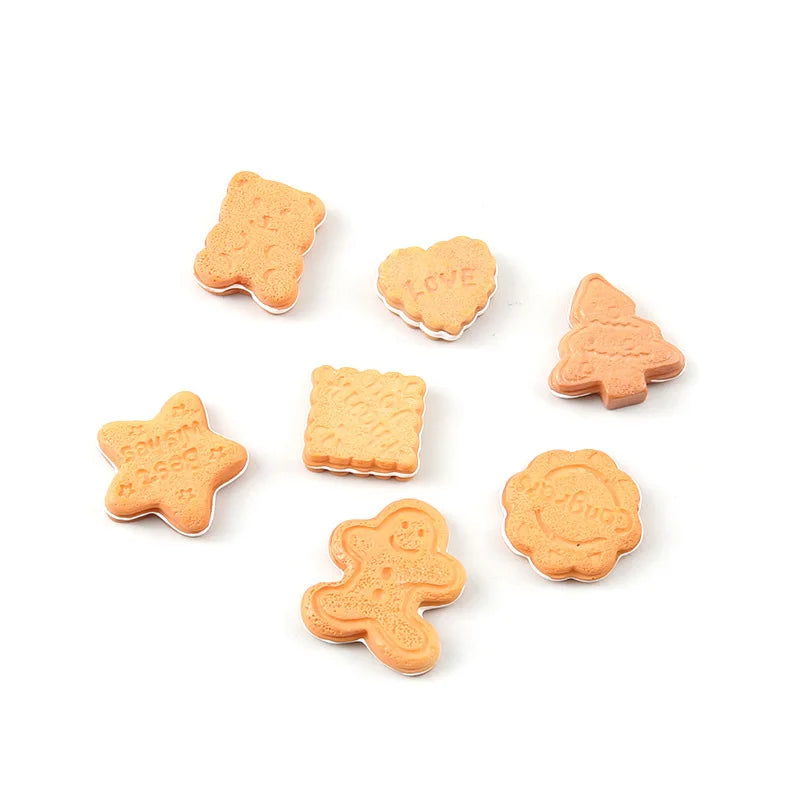 Christmas Heart Star square Tree Shape Simulation Cookie Biscuit Diy Resin Cabochon
