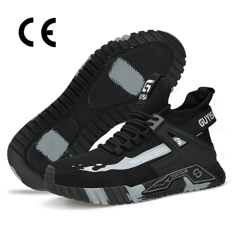 GUYISA UKCA S1P Outdoor Safety Shoes Fashionable Breathable Steel Toe Work Shoes for Season