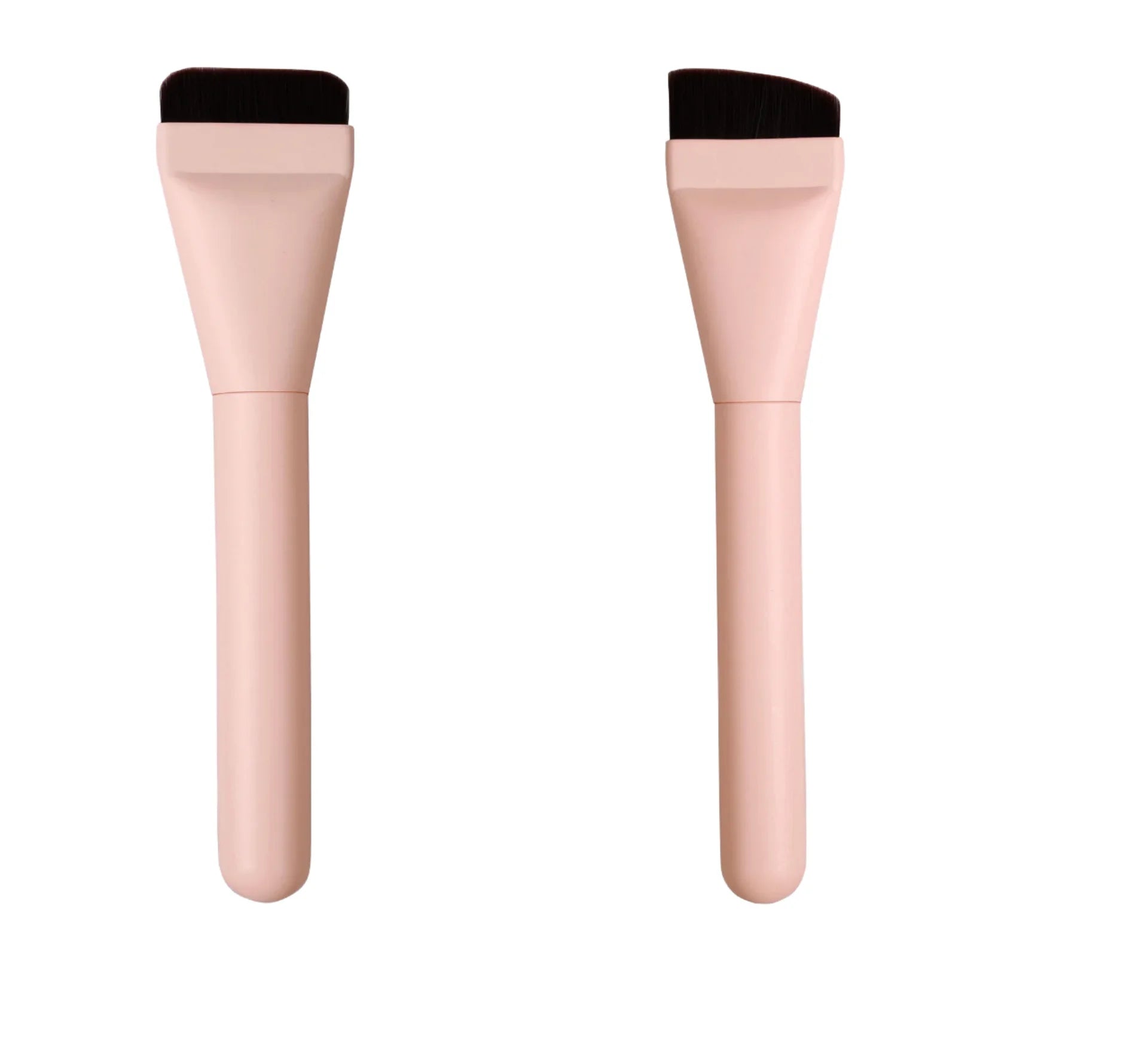 Ultra-Thin Synthetic Hair Flat Head Vegan Spatula Face Application Makeup Brush Concealer Foundation Mask Comfortable Handle